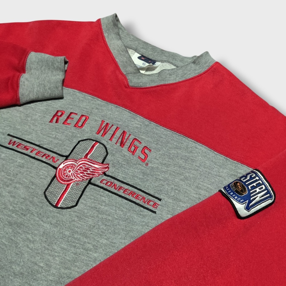 Vintage‎ Detroit Red Wings Sweater Clean Men's XL 90s NHL Red Gray Long Sleeve